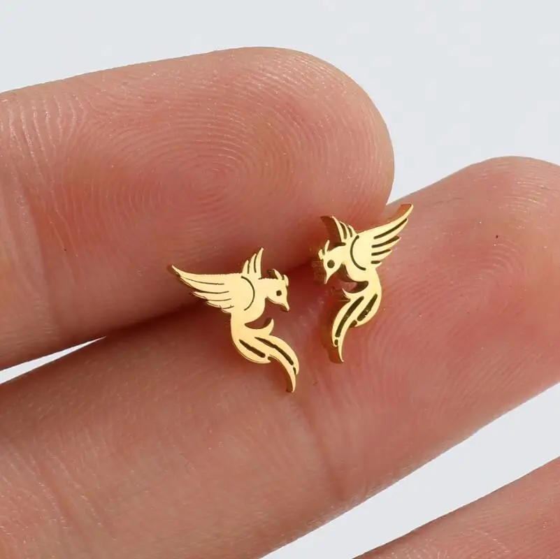 Pterodactyl Ohr stecker Flugsaurier fliegende Dinosaurier Ohrringe für Mädchen niedlichen Tier Eichhörnchen Ohr Piercing Ohr stecker Pen dientes Mujer – Detail 8