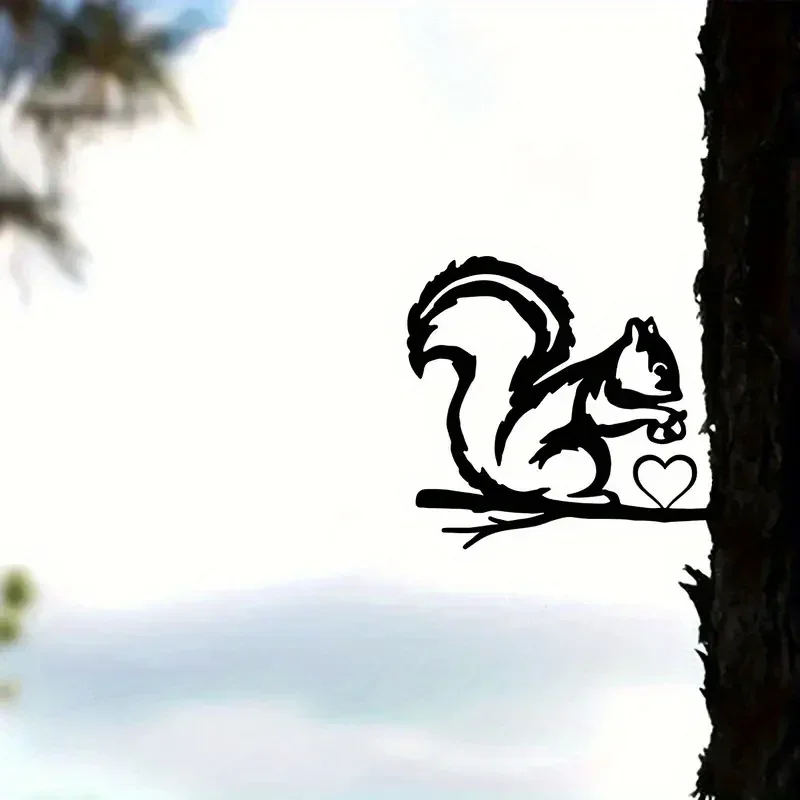 

CIFBUY Deco Add A Touch of Whimsy To Your Outdoor Decoration Space with This Metal Big Tail Squirrel Wall Art for Garden Party D