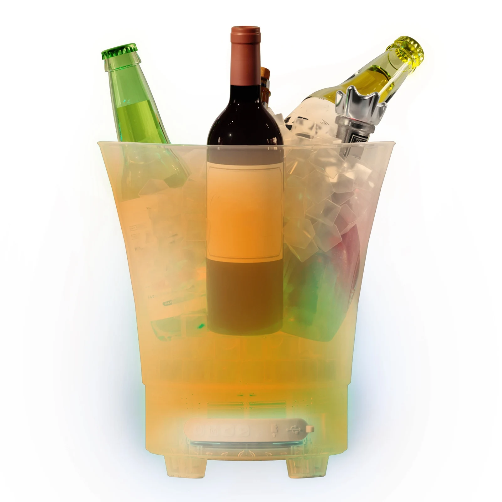 LED Ice Bucket 7L Large Capacity 4 Light Modes Colorful Wine Ice Beer Bucket with Bluetooth Speaker