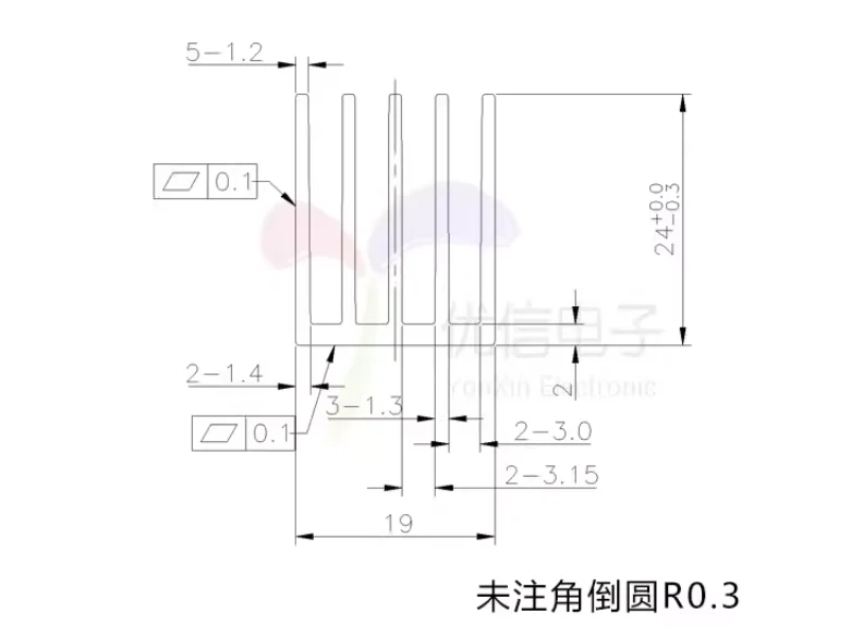 10 Stück/1 Stück 19*19*24mm Aluminium-Kühlkörper Wärmeableiter Kühler für Elektronik-Chip IC LED Computer 19x19x24mm – Detail 1