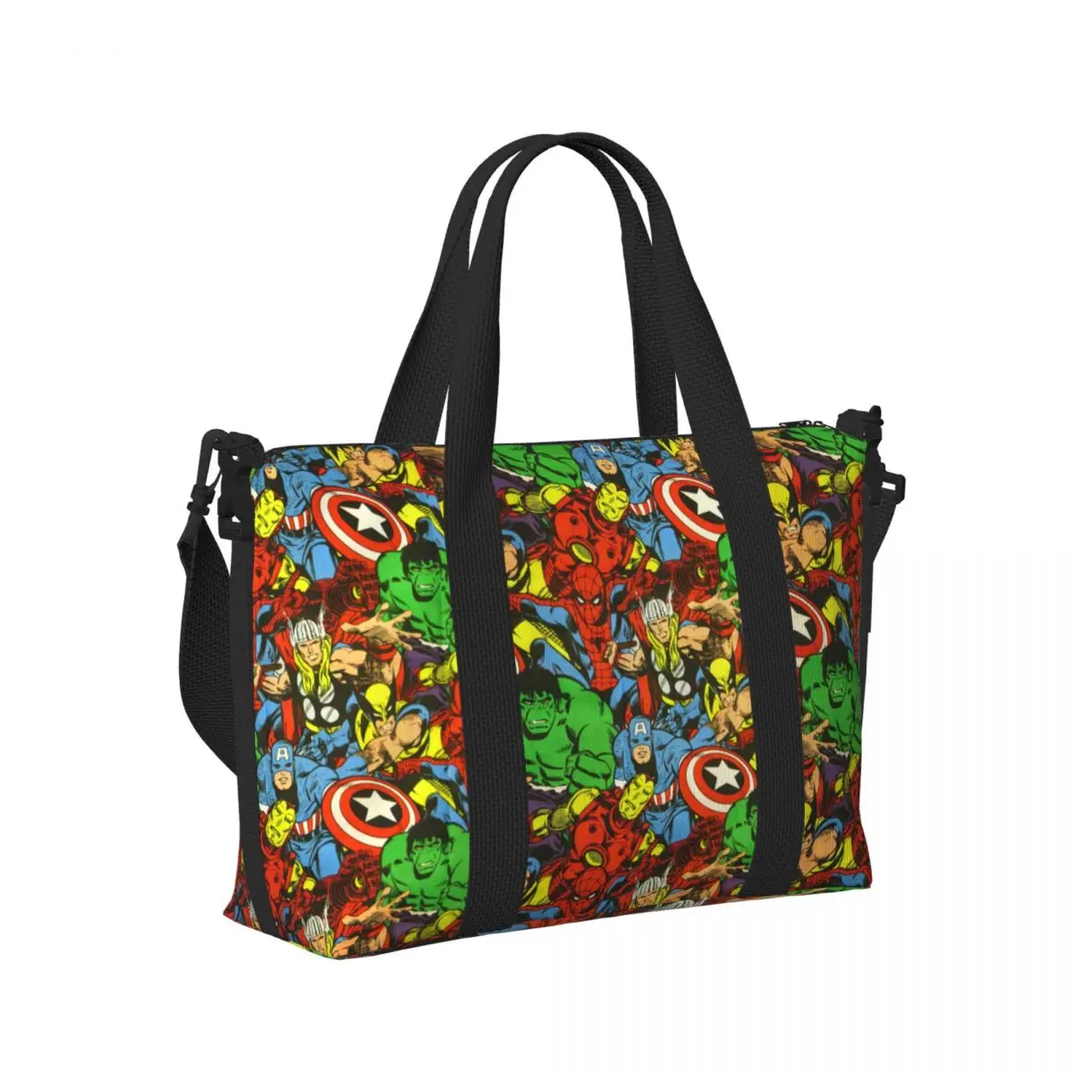 Custom Superhero Spider Man Tote Bag Women Big Capacity Gym Beach Travel Bags 3