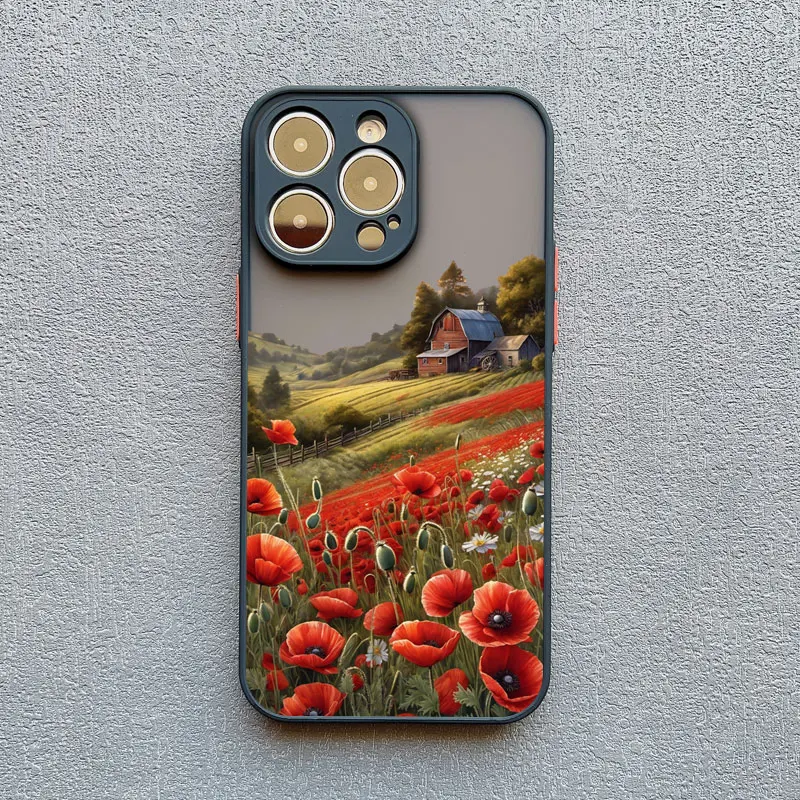 Für IPhone 17 16 15 Pro Max Poppy Flower Bloom Handyhülle für IPhone 14 13 11 12 Pro Max Mini 15 Plus XS XR X Telefonabdeckung Cool – Detail 9