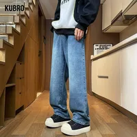 Men's Casual Jeans Business Straight Jeans Stretch Denim Pants High Street Trousers Loose Fit Classic Cowboys Young Man Y2k Jean