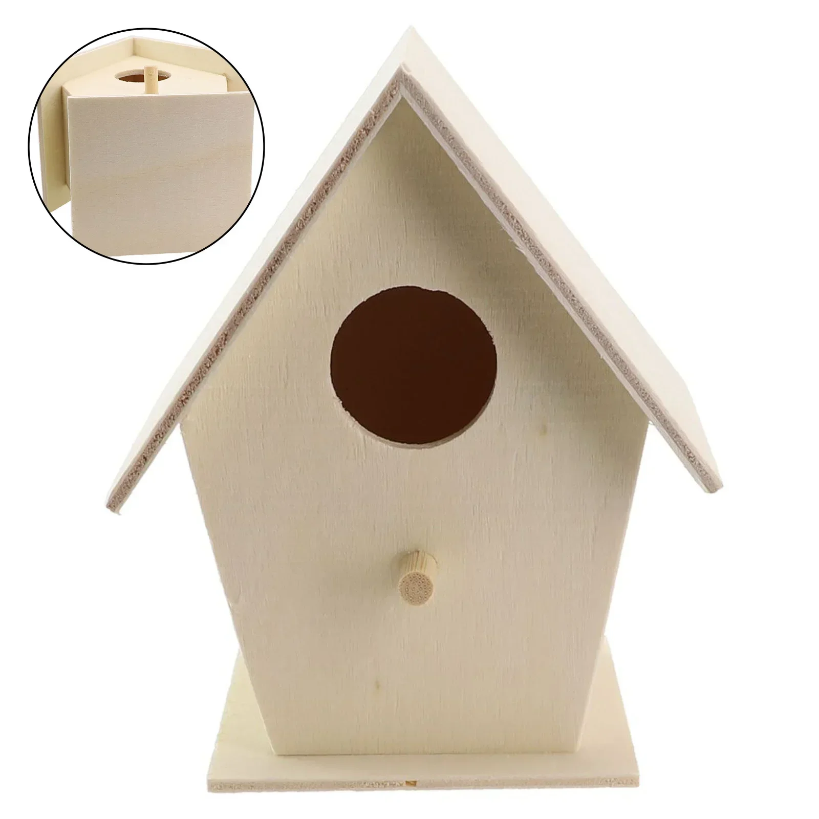Wooden Bird House Nest Dox Nest House Bird Craft Box Wooden Birdhouse Decoration For Home Garden DIY Supplies 1pcs