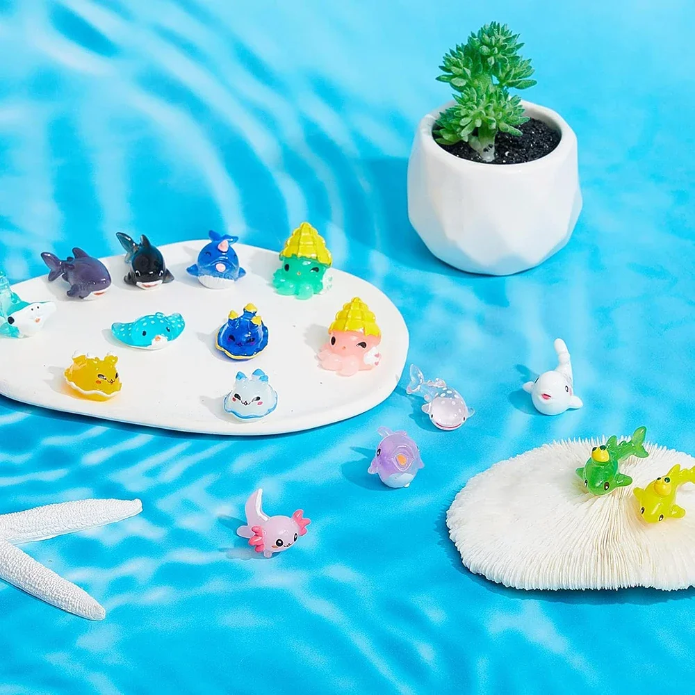 48 Mini Animaux En Résine Brillants – 6 Couleurs – Décoration Maison, Jardin Et Maison De Poupée