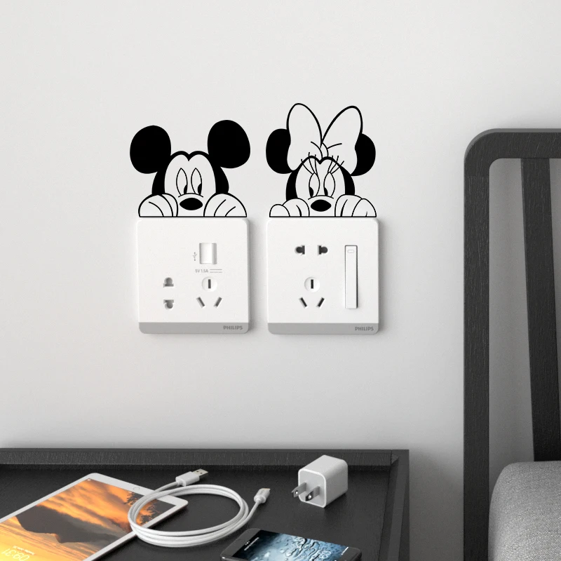 Stickers muraux Mickey Minnie | Déco ludique pour prises