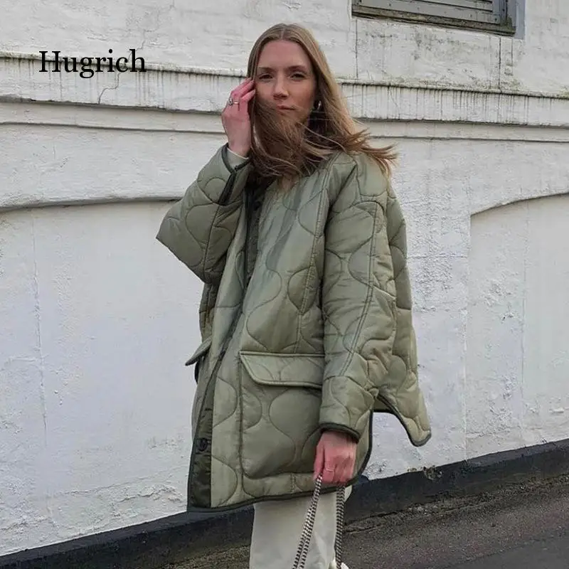 

Куртка-пуховик женская с длинным рукавом, верхняя одежда, парка, однобортный однотонный Свободный Топ с большими карманами, Повседневный пуловер, на осень