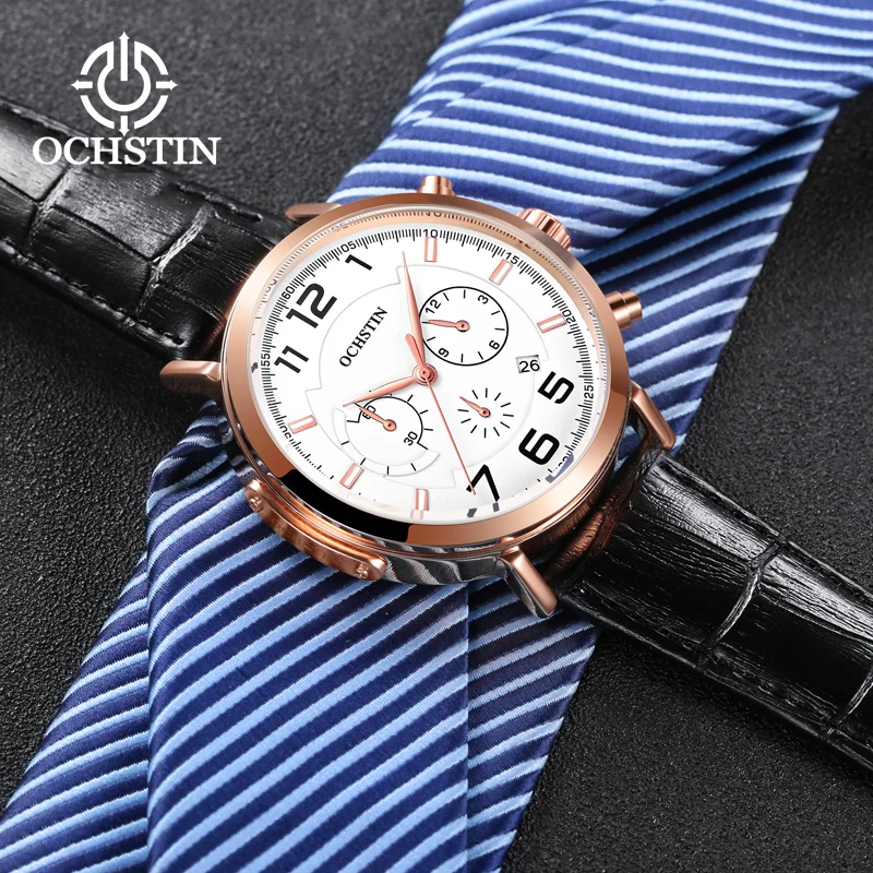 

OCHSTIN2024 new creative nylon series simple atmosphere men's quartz watches multi-function quartz movement watches