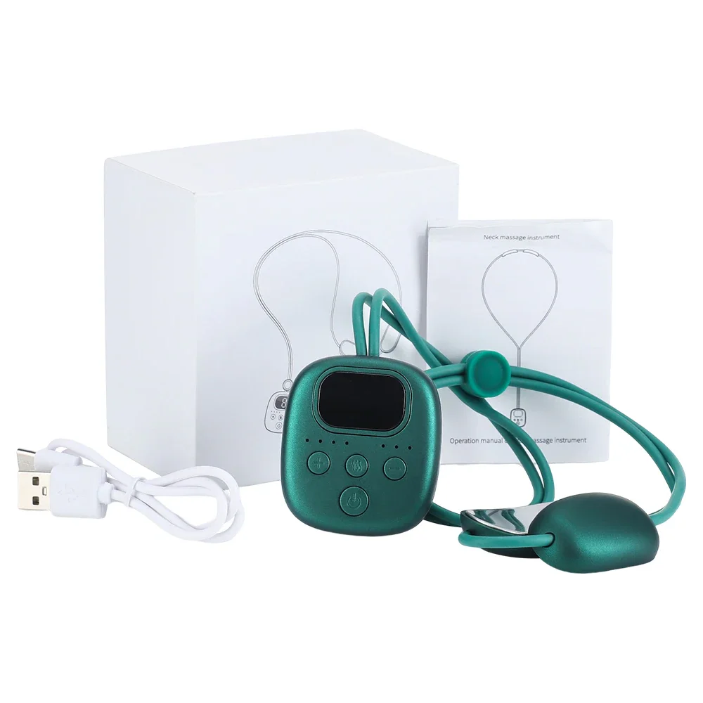 

Pendant Cervical Spine Massager 4 Modes Portable Neck Protector Mini Neck Dual Pulse Massager Hanging Neck Hot Compress Device