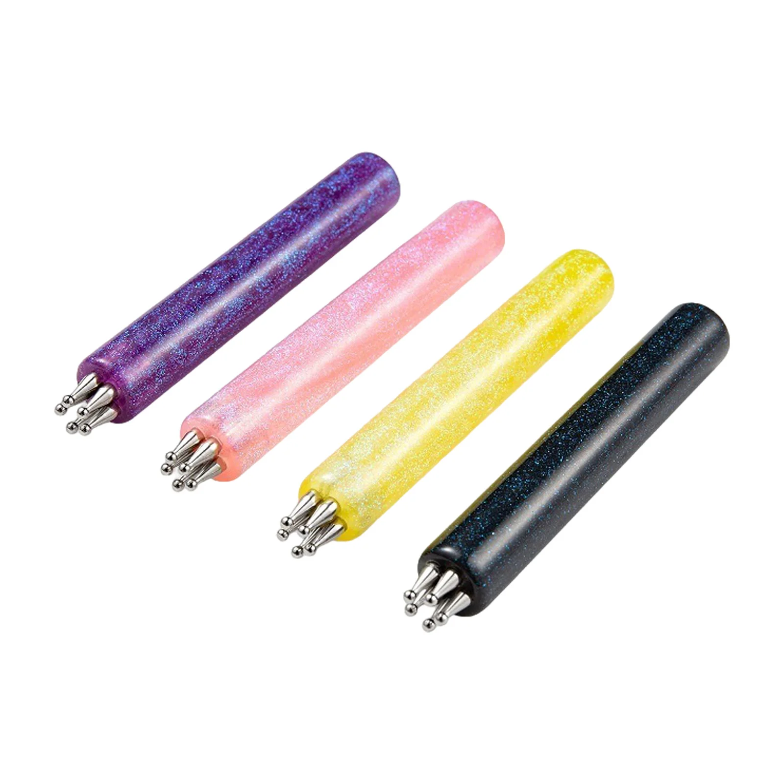 4PCS 휴대용 꽃 네일 드로잉 도구 초보자 매니아 소녀 여성을위한 스테인레스 스틸 볼 팁 매니큐어 아트 도구