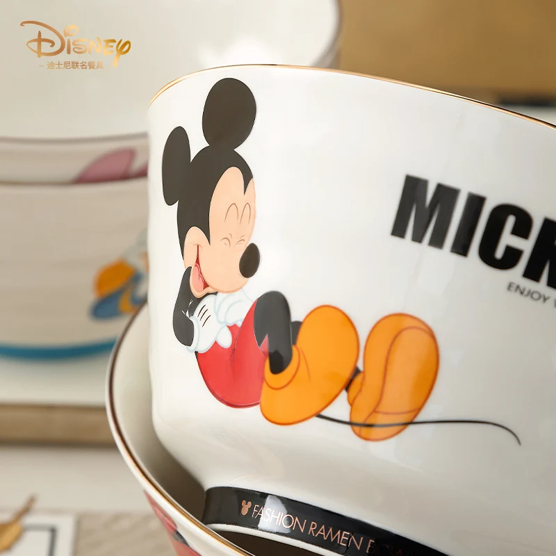 Disney-vajilla de cerámica con dibujos animados de Mickey Mouse y Minnie  Mouse, cuenco de arroz, tazón de postre, tazón pequeño para el hogar -  AliExpress