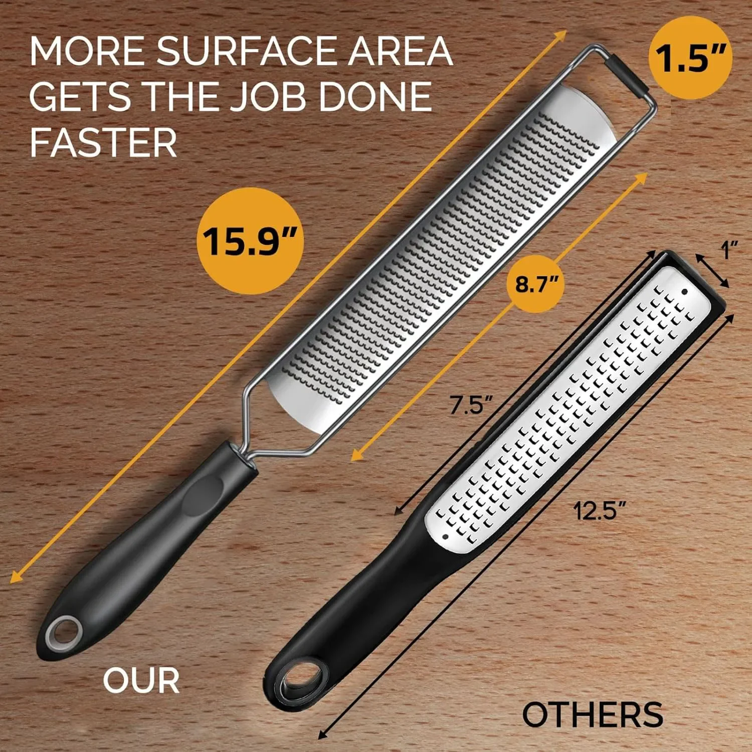 Lemon Zester Grater With Perfectly Angled Teeth Ideal for Citrus Parmesan Cheese Garlic Vegetables & Fruits