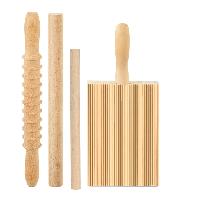

4 Pcs Pasta Making Tool Set Wood For Homemade Kitchen Durable Easy Install Easy To Use