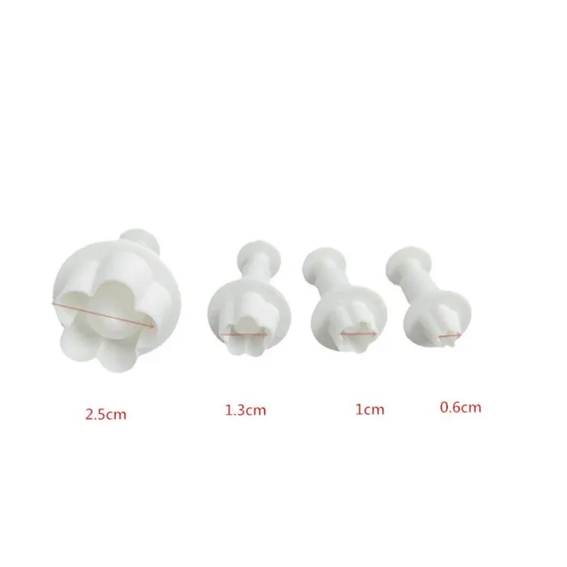 Fondant Cutter 4Pcs/Set Plum Blossom Flower Plunger Sugarcraft Cake Decorating DIY Cookie Baking Accessory