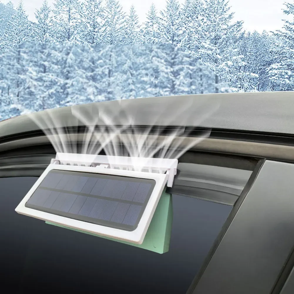 3 Heads Car Cooling Fan Solar Charging Air Circulation 2.4V Multi-angle Adjustable Dual Head Appliance