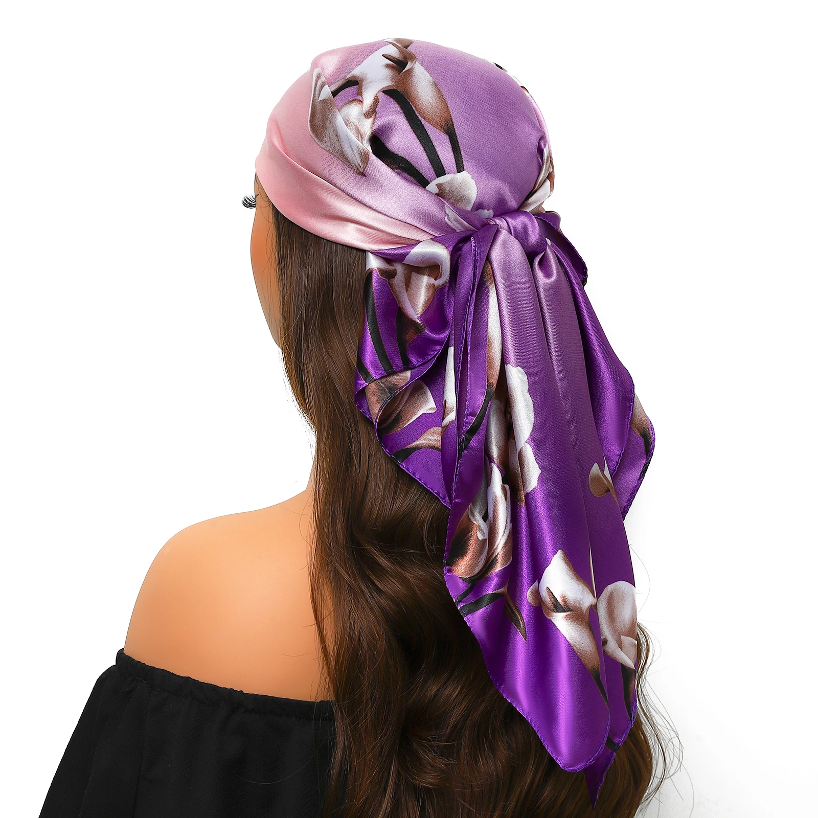 Shawls Bandannas Print Sunscreen 90X90CM Kerchief Four Seasons Square Silk Scarves Europe And America printed scarf,silk scarf,square scarf