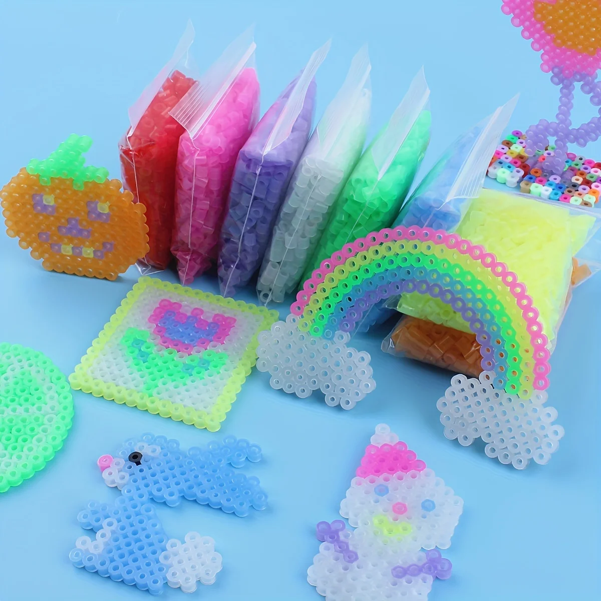 8 Colors Luminous Fuse Beads 500pcs/bag 5mm Ironing Beads Hama Beads.Children's Pixel Puzzle Toy