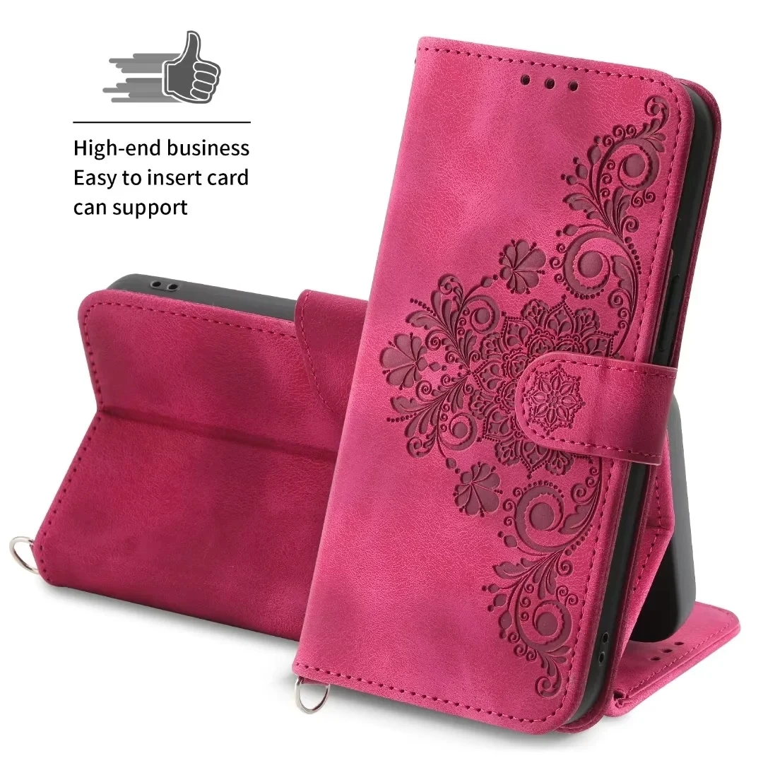 Luxury Leather Flip Wallet Phone Case with Card Holder Compartments