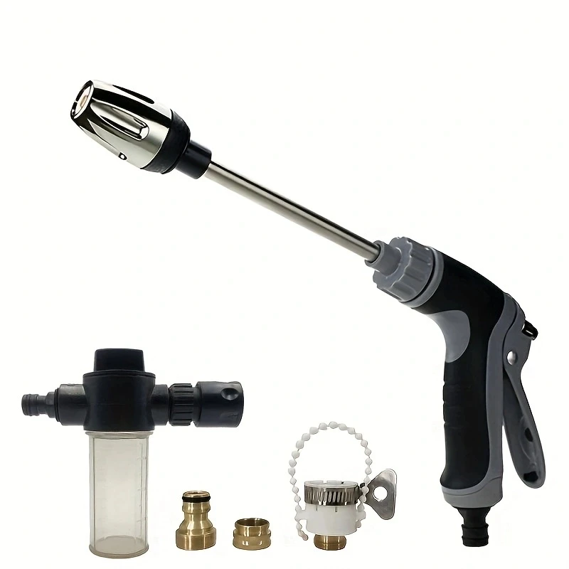 High Pressure Water Gun For Car Washing 3/4 Garden HoseNozzle, Garden Watering Hose Sprayer, Household Cleaning Tool