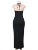 Mesh Patchwork Halter Neck Dresses for Women Sexy Lace-up Backless See-through Evening Dress Sleeveless Backless Long Party Robe 6