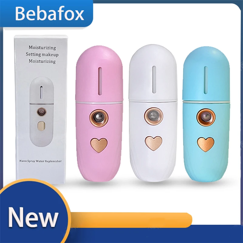New Heart Mini USB Rechargeable Nano Facial Hydrator Sprayer Women Beauty Instruments Home Use Humidifier Face Steamer Skin Care