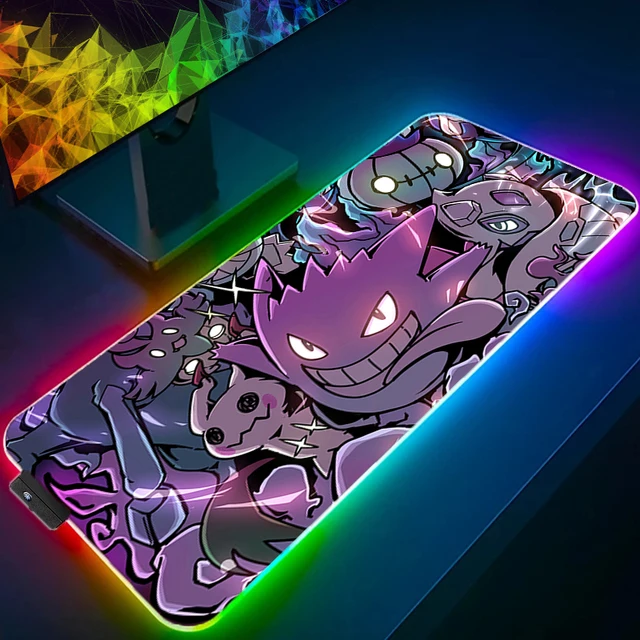 LED Light Mouse Pad Desk Mat G-gengar P-pokemon Rayquaza Computer Mousepad Backlight Keyboard mat Gaming Mouse Pad RGB Carpet