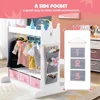 Kids Dress Up Storage with Mirror and Drawers, Kid Armoire Dresser, Pretend Storage Closet for Kids, Costume Wardrobe W/Side 3