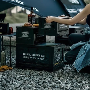 【Breeins】Outdoor Camping Folding Storage Box Thickened Folding Table Camping Storage Table Tableware Storage Camping Equipment