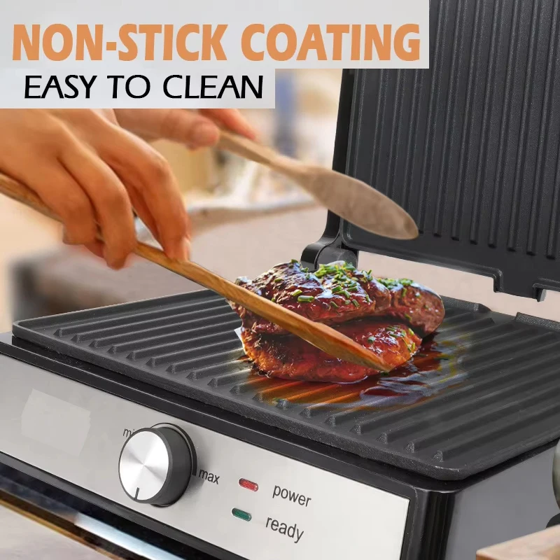 PBOBP Multifunctional Steak Cutter Detachable Baking Pan Barbecue Roasted Sausage Sandwich Steak Breakfast Machine 6