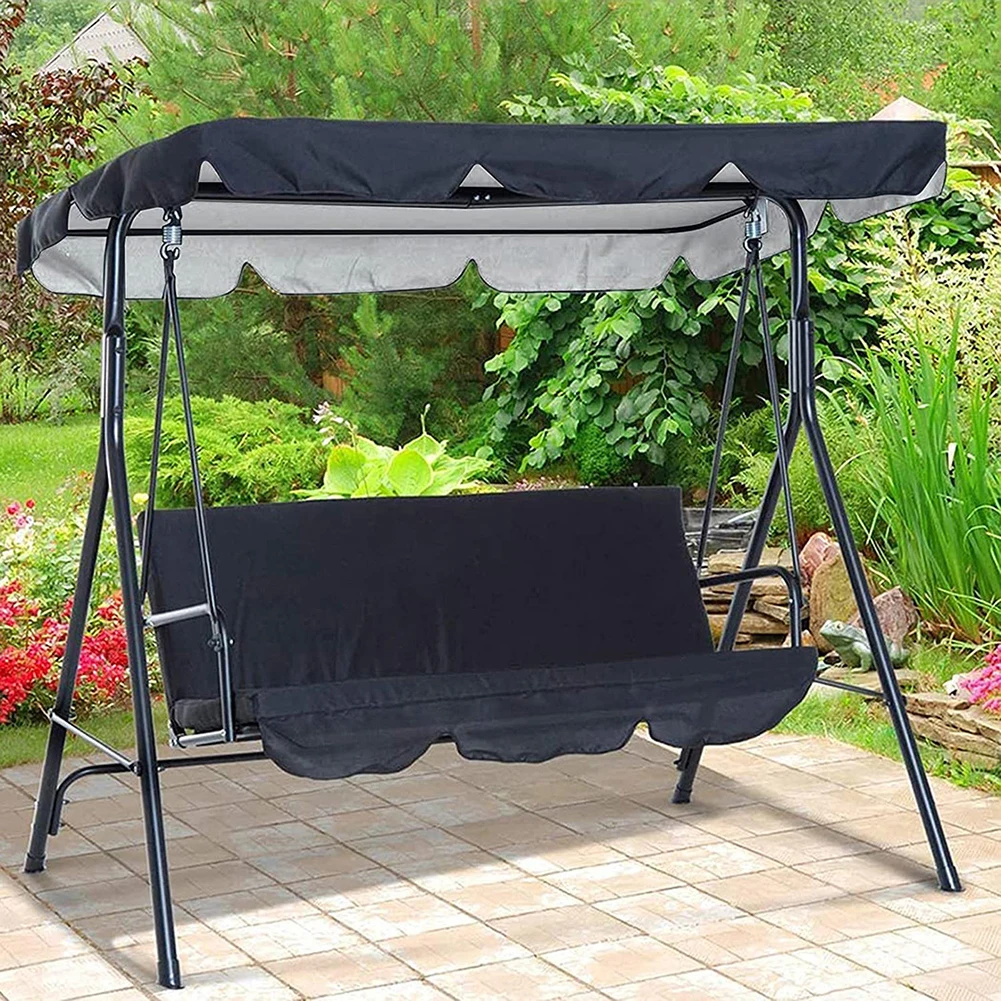 Outdoor Awnings 1pcs Outdoor Swing Chair Canopy Courtyard Waterproof Dustproof Swing Sunshade Oxford Cloth Top Cover Balcony Sunshade