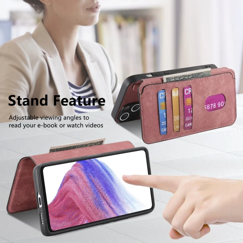 2-in-1 Multi-Card Leather Wallet Phone Case with Retro Magnetic Cover