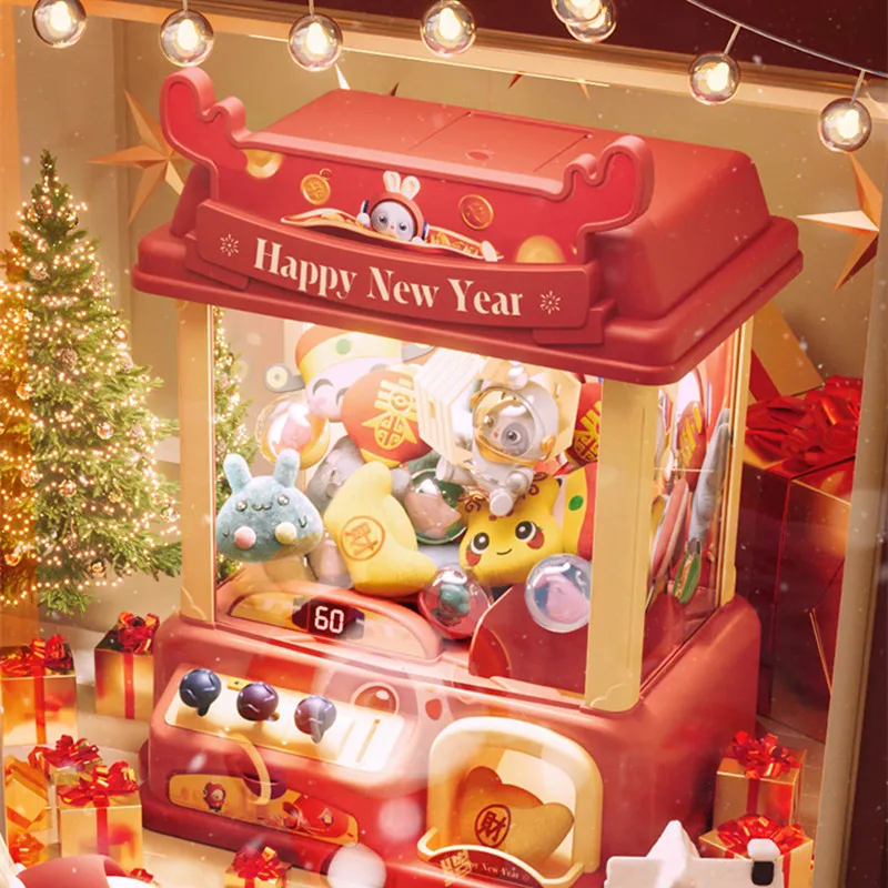 Children Mini Claw Machine Toy Coin Operated Play Game Automatic Doll Machines Three Stick Operation Claw Crane Toys Kids Gifts 2