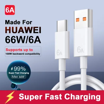 For Huawei 66W Super Fast Charging Cable For Mate 60 50 40 30 Pro P70 Pura 60 50 Pro Honor 20 USB Type C 6A Charging Data Cables