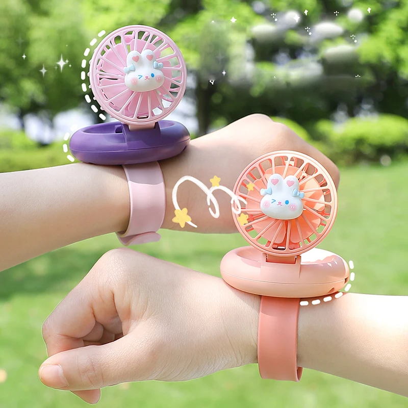 

Kawaii Sanrio Pachacco Watch Fans Wrist Handheld Fan New Cute INS Creativity Strong Wind USB Charging with Light Exquisite Gifts