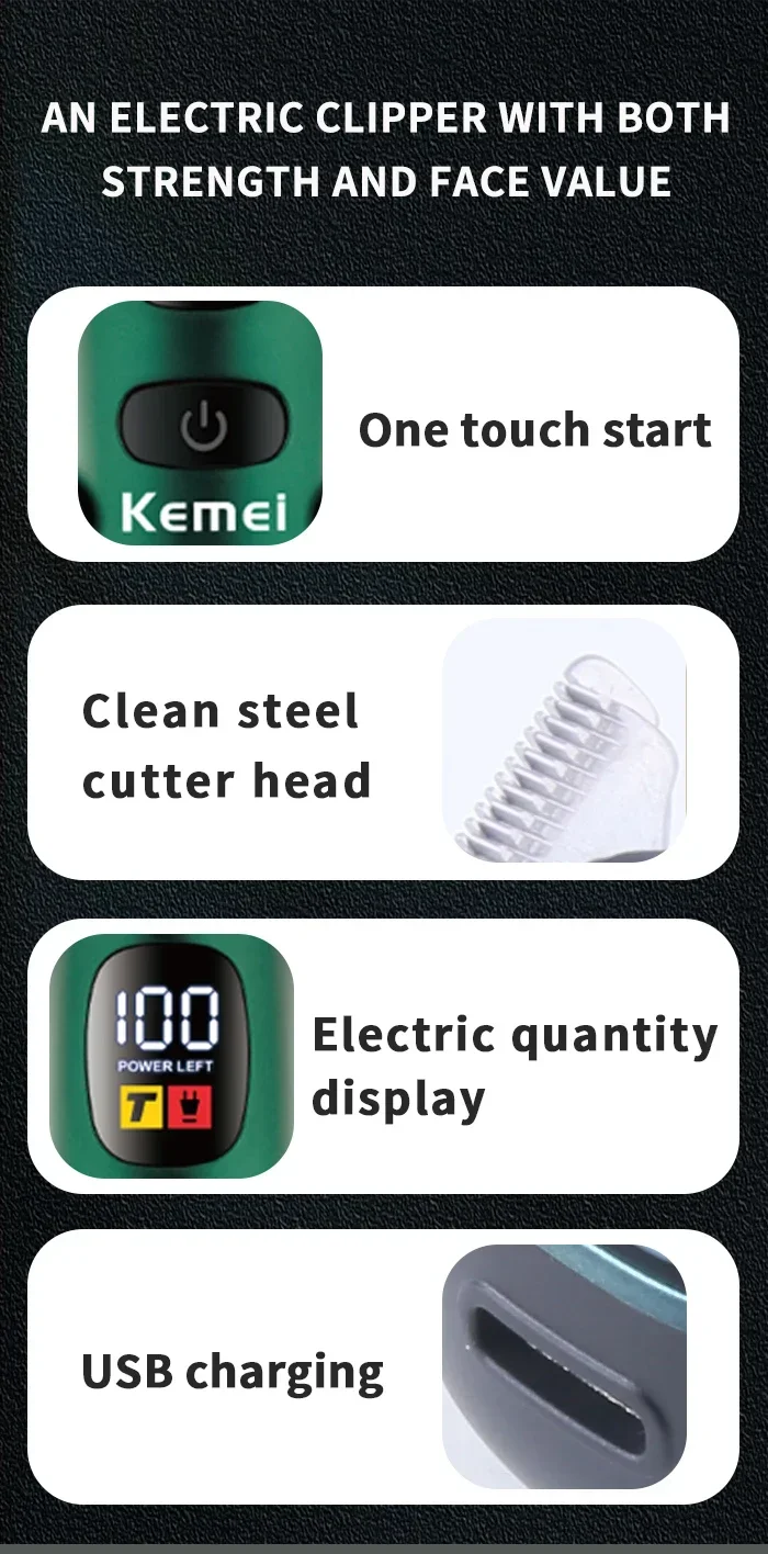 Kemei KM-2259 Rechargeable Hair Trimmer description image 7