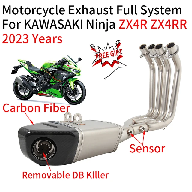 For KAWASAKI Ninja ZX4R ZX4RR ZX 4 SE 2023 Motorcycle Exhaust Escape Full System Modified Muffler With Front Link Pipe Catalyst