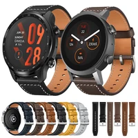 20mm 22mm Leather Watch Strap For TicWatch Pro 3 Ultra E3 E2 S2 Pro X GTW 2021 Smartwatch Band Bracelet Women Men Watches Correa