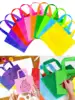 6pcs-Cross-Border Candy Bags Colorful Laminating Heat-Pressed Non-Woven Fabric Handbags Non-woven Fabric Gift Bags With Handle F 4