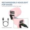 Mafiti 2 Pcs Headlights for Shoes, Rechargeable Flashlight Attachment, Led Shoes Lights Charms Gift for Adults & Kids 2