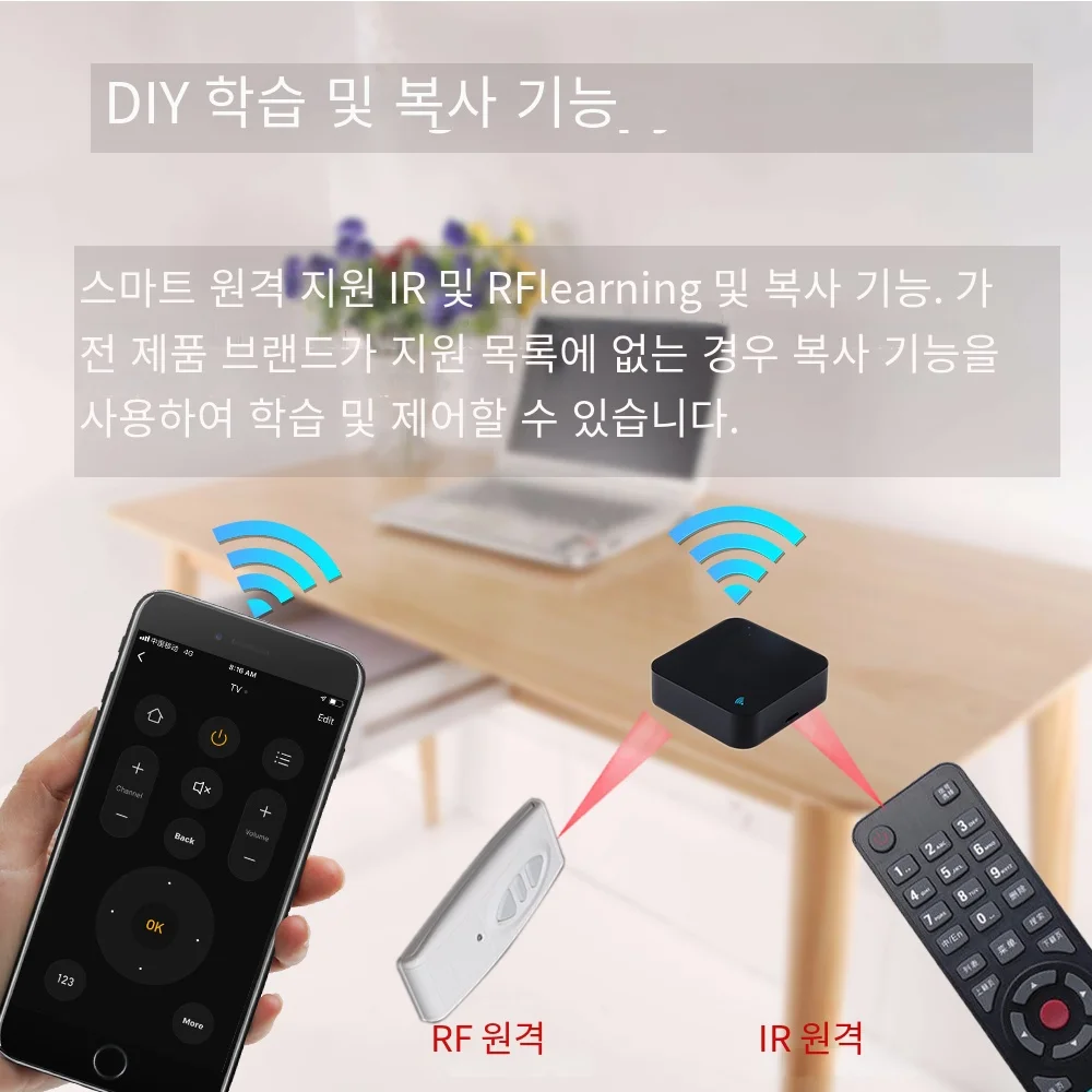 Tuya 스마트 RF IR 원격 제어 WiFi 스마트 홈 에어컨 모든 TV LG TV 지원 Alexa,Google 홈
