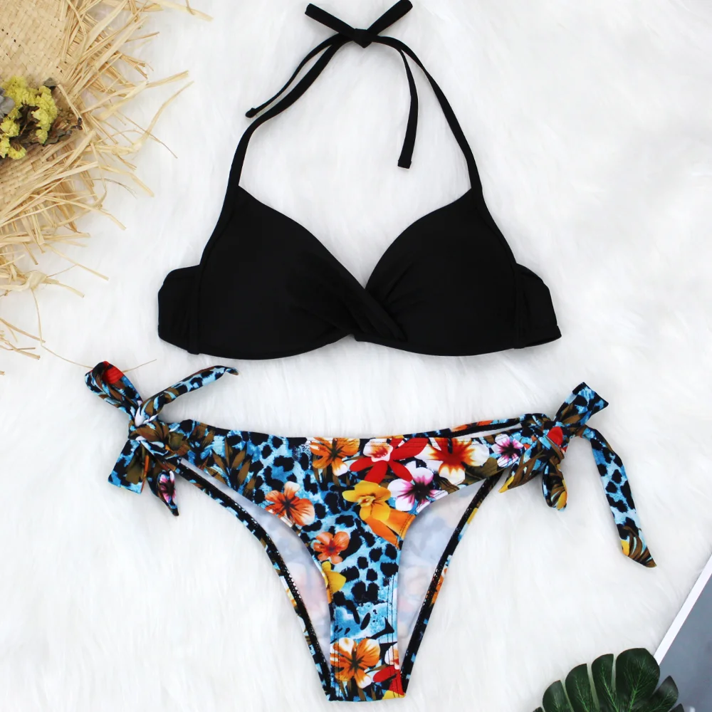 Leopard Triangle Bikini Set Push Up Women Swimsuits 2022 Swimwear Two Piece New Summer Female Beachwear Sexy Bathing Suit swimsuits for women