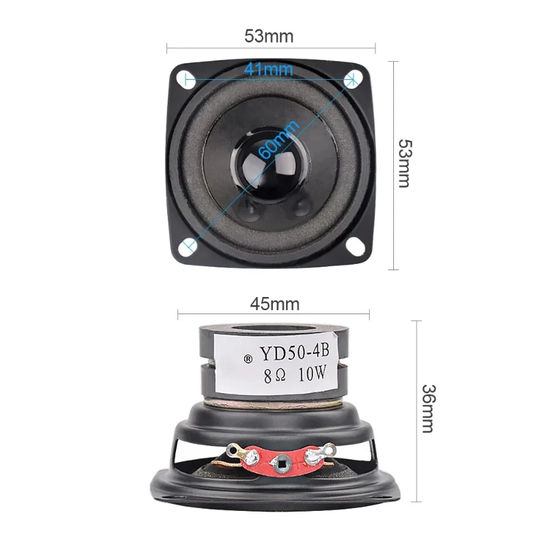 2 Inch Portable Audio Speaker 4 8 Ohm 10W Mini Full Range Loudspeaker DIY Multimedia Music Speaker Home Theater 2Pcs SOTAMIA