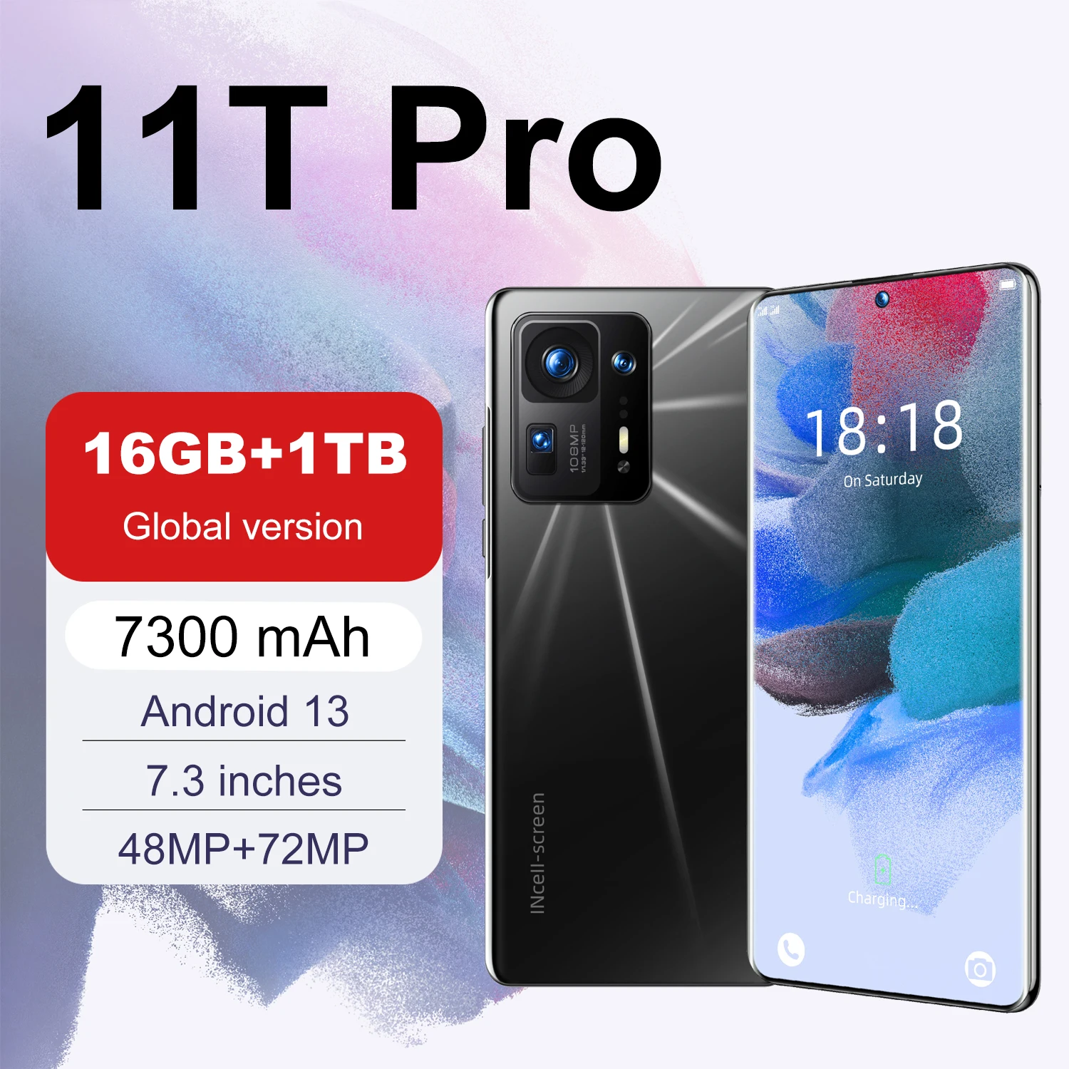 

11T Pro Smartphone Global Edition 16GB+1TB 7.3 "HD+Android 13 7300mAh 5G Gaming Phone Dual SIM Phone Qualcomm Snapdragon 888+