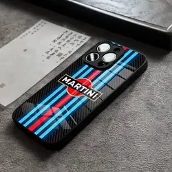Martini Racing Horizontal Stripe Glass Back Phone Case - IPhoneX (Z1)