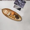 Nordic Decorative Tray Gold Leaves Shape Serving Tray Jewelry Pallet Fruit Snack Dish Table Storage Organizer (Small) 4