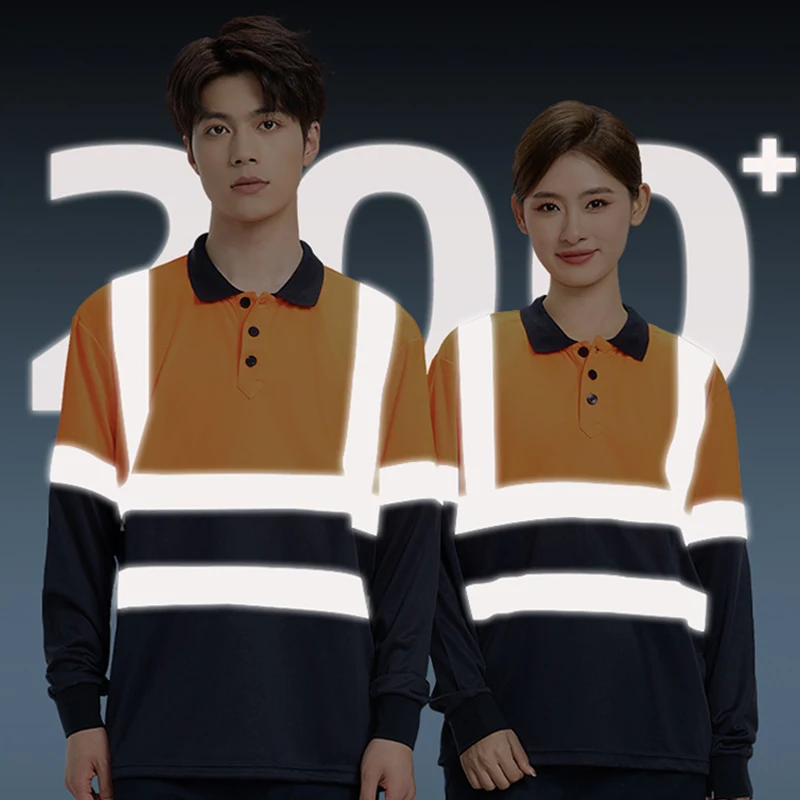 Safety Reflective T shirt High Visibility Working Shirt with Reflection Tapes Road Traffic Construction Security Top