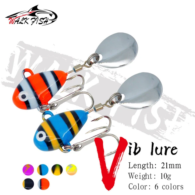 WALK FISH 1PCS New Metal Mini VIB With Spoon Fishing Lure 10g 2.1