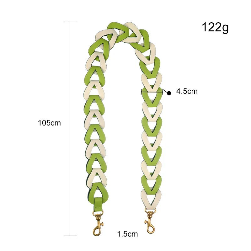 Triangle Hollow Chain Strap for Shoulder bags leather Candy Color Wide handle Brass hanger Belt Straps for Crossbody Women Bag