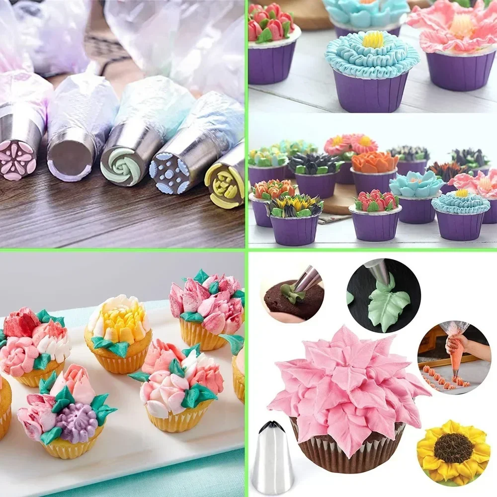 Cake Decorating Tip Set Cake Icing Nozzles Baking Nozzle Set Cake Decorating Nozzle Set 8/27 PCS Set of DIY Baking Tools for Russian Piping Nozzles Stainless Steel Piping Nozzle Set Candy Decoration Baking Cake Tools