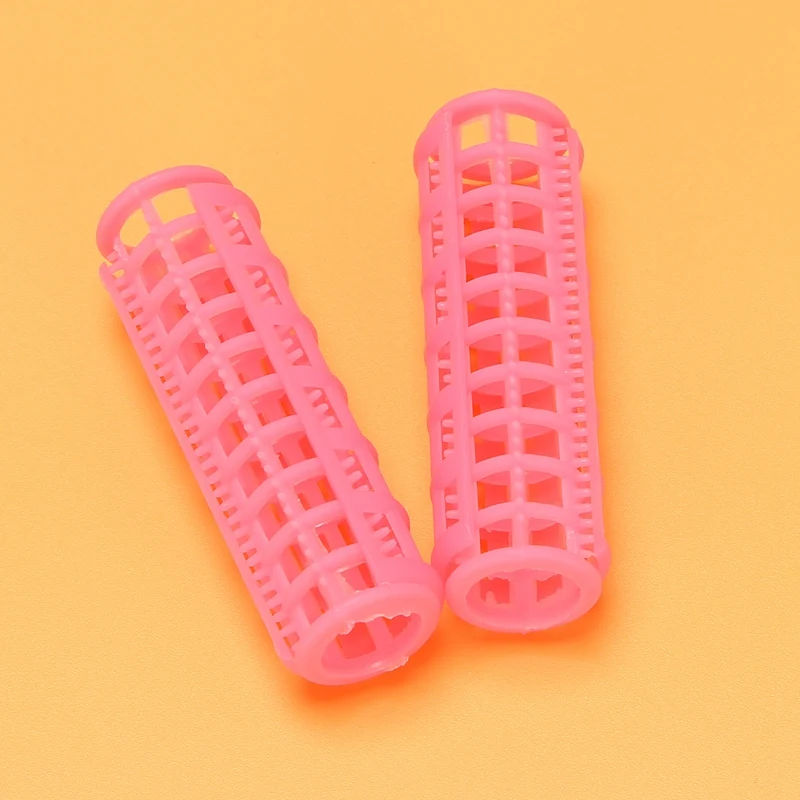 Pink Plastic DIY Hair Styling Curlers Clips Lady Hair Care Tools Portable curling iron 12 Pcs